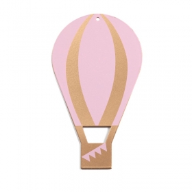 Μεταλλικό Μοτίφ Αερόστατο Χρυσό Ροζ 2,5x7,5x13cm - ΚΩΔ:18291-PR