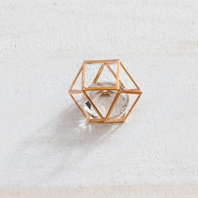 Κόσμημα Kύβος με Τεχνητό Διαμάντι Μεγάλο Rose Gold 3,5x2,2cm - ΚΩΔ:KY06-01-PR