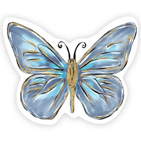 Διακοσμητική Ξύλινη Φιγούρα Πεταλούδα Μπλε 10cm - ΚΩΔ:D19W10-38-BB