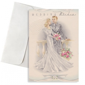 Ευχετήρια Κάρτα Γάμου - Vintage με Φάκελο - ΚΩΔ:VC1702-187-BB