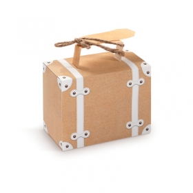 Χάρτινο κουτί βαλίτσα craft 7x13x10,3cm - ΚΩΔ:81709-PR