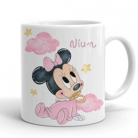 Κούπα Baby Minnie Με Όνομα - Με Ροζ Εσωτερικό και Χερούλι 350ml - ΚΩΔ:SUB1005466-21-BB