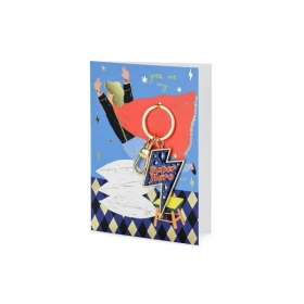 Ευχετήρια Κάρτα Με Μπρελόκ Super Hero 12X16cm - ΚΩΔ:KABR2-BB