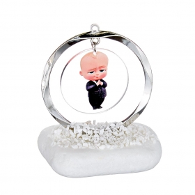 Plexiglass Baby Boss με Ασημί Κύκλο σε Πέτρα Ακανόνιστη - ΚΩΔ:M11148-AD