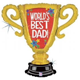 Mπαλόνι Foil 33"- World’s Best Dad Κύπελλο 84cm - ΚΩΔ:385885-1-BB