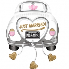 Mπαλόνι Foil 31"- Αυτοκίνητο Γάμου “Just Married” 79cm - ΚΩΔ:543584-BB