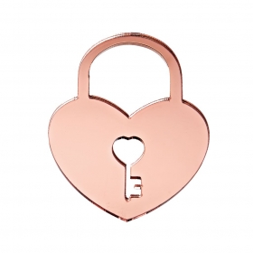 Plexiglass Ροζ Χρυσή Κλειδαριά με Τρύπα Κλειδί - ΚΩΔ:M11315-AD
