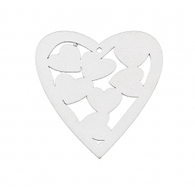 Ξύλινη Λευκή Καρδιά 5X5cm - ΚΩΔ:M2618-AD