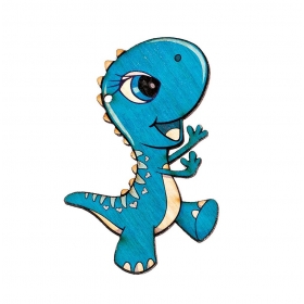 Ξύλινο Εκτυπωμένο Γαλάζιο Δεινοσαυράκι 6X9.5cm - ΚΩΔ:M2733-AD