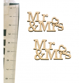 Ξύλινο Διακοσμητικό Mr & Mrs 2.3X4cm - ΚΩΔ:M3388-AD