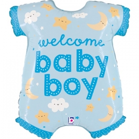 Mπαλόνι Foil 31"- Φορμάκι Welcome Baby Boy 79cm - ΚΩΔ:25219-BB