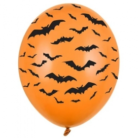 Mπαλόνι Latex Πορτοκαλί Με Νυχτερίδες 30cm - ΚΩΔ:SB14P-130-005-1-BB