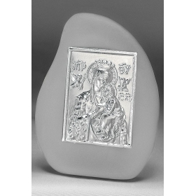 Πέτρα Αμοβολή με Εικόνα Παναγίας σε Εκρού Κουτί Πολυτελείας 6Χ8.5cm - ΚΩΔ:M951-A-AD