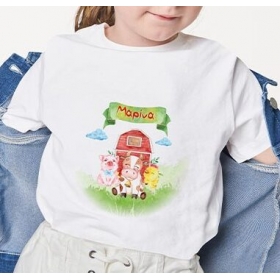 Παιδική Μπλούζα με Όνομα - Ζωάκια Φάρμας - ΚΩΔ:SUB1006196-37-BB