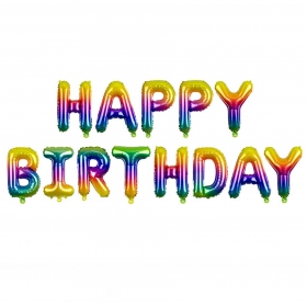 Μπαλόνι Foil - “Happy Birthday” Rainbow 40cm - ΚΩΔ:2063608-BB