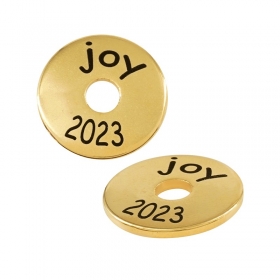 Μεταλλική Ροδέλα Γούρι “joy 2023” 20mm/1.9mm (Ø5.2mm) - ΚΩΔ:RE973.220002-NG