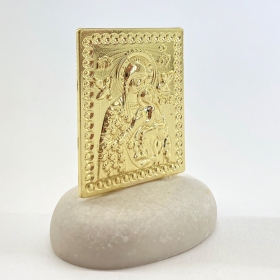 Χρυσή Εικόνα της Παναγίας σε Βότσαλο 6.2X5.7cm - ΚΩΔ:BA63-RN