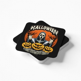 Ξύλινο Σουβέρ - Halloween Scream 9cm - ΚΩΔ:SUB1007574-14-BB