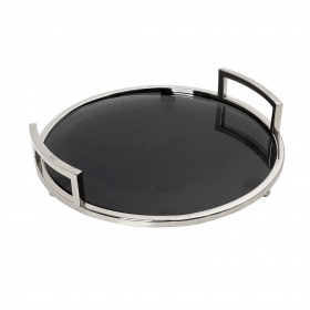 Δίσκος ανοξείδωτος με μαύρο γυαλί - ΚΩΔ:GET308-G