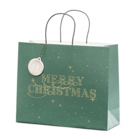 Τσάντα Δώρου Merry Christmas Πράσινη 32.5x26.5x11.5cm - ΚΩΔ:TNP19-012B-BB