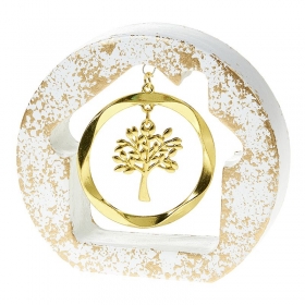 Κεραμικό Σπιτάκι Με Δέντρο Της Ζωής Χρυσό 9X10X2.2cm - ΚΩΔ:NU00K424-NU