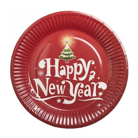 Χάρτινα Πιάτα New Year 18cm - ΚΩΔ:RT068-1-NU