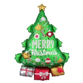 Μπαλόνι Foil Χριστουγεννιάτικο δέντρο με δώρα 80x55cm - ΚΩΔ:207JK163-BB