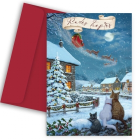Χριστουγεννιάτικη κάρτα - γατάκια - ΚΩΔ:VC1702-230-BB