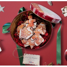 Χριστουγεννιάτικο κουτί με 10 στολίδια μπισκότα - ΚΩΔ:KM01-8-BB