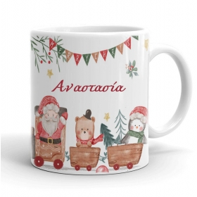 Χριστουγεννιάτικη κούπα Santa and Helpers - με κόκκινο εσωτερικό και χερούλι 350ml - ΚΩΔ:SUB1004197-19-BB