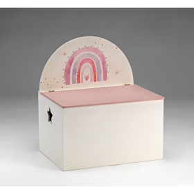 Ξύλινο κουτί βάπτισης με ουράνιο τόξο 49X35X50cm - ΚΩΔ:M11105-AD