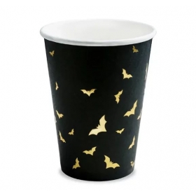 Χάρτινα ποτήρια με χρυσές νυχτερίδες 220ml - ΚΩΔ:KPP20-BB