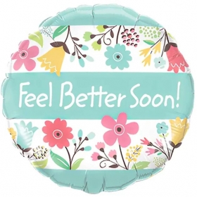 Μπαλόνι Foil - Feel Better Soon - φλοράλ 45cm - ΚΩΔ:460243-BB