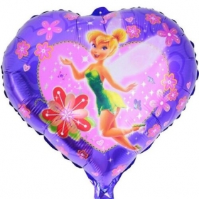 Μπαλόνι Foil Tinkerbell μώβ καρδιά 45cm - ΚΩΔ:206F18-BB