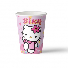 Χάρτινο ποτήρι Hello Kitty με όνομα 260ml - ΚΩΔ:P25922-152-BB