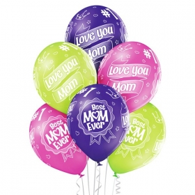 Μπαλόνια Latex Best Mom Ever 30cm - ΚΩΔ:5000225-BB