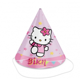 Καπελάκι πάρτυ Hello Kitty με όνομα 17cm - ΚΩΔ:P259111-110-BB