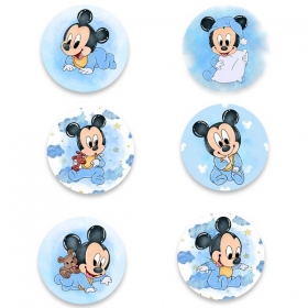 Ξύλινες κονκάρδες Baby Mickey 5cm - ΚΩΔ:P25964-116-BB