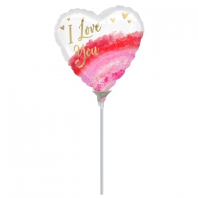 Mini Shape Μπαλόνι Foil - Καρδιά Watercolour Love 23cm - ΚΩΔ:543675-BB