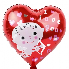 Μπαλόνι Foil καρδιά αγγελάκι του έρωτα 45cm - ΚΩΔ:207VD027-BB