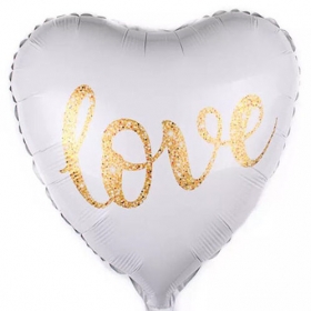 Μπαλόνι Foil λευκή καρδιά Love 45cm - ΚΩΔ:207VD033-BB