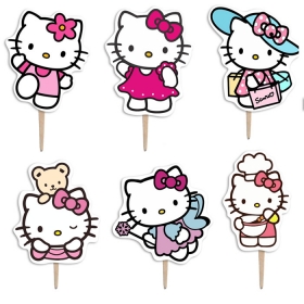 Οδοντογλυφίδες πάρτυ Hello Kitty 13cm - ΚΩΔ:P25917-116-BB
