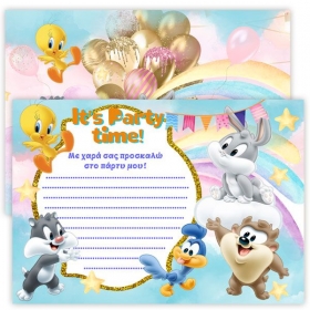 Προσκλητήριο πάρτυ Looney Tunes 13X18cm - ΚΩΔ:I13010-75-BB