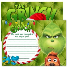 Χριστουγεννιάτικο προσκλητήριο πάρτυ Grinch 13X18cm - ΚΩΔ:I13010-82-BB