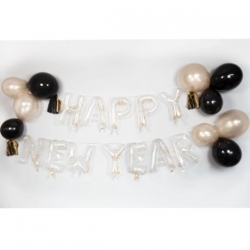 Σέτ latex διάφανα μπαλόνια Happy New Year - ΚΩΔ:9911782-BB