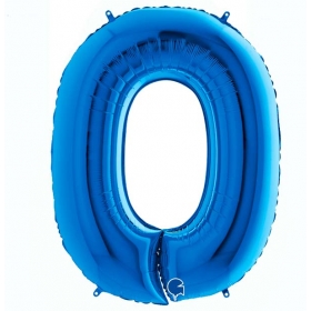 Μπαλόνι foil 100cm μπλε αριθμός 0 - ΚΩΔ:40000B-BB