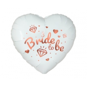 Μπαλόνι foil 45cm άσπρη καρδιά Bride to be - ΚΩΔ:FG-SBTB-BB