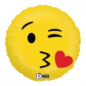 Μπαλόνι foil 45cm emoji φιλάκι - ΚΩΔ:36505-BB