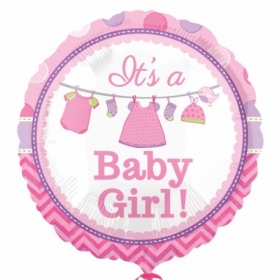 Μπαλόνι foil 45cm γέννησης baby girl μπουγάδα - ΚΩΔ:207KD014-BB