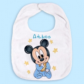 Σαλιάρα Baby Mickey με όνομα 24X37cm - ΚΩΔ:SUB1010161-22-BB